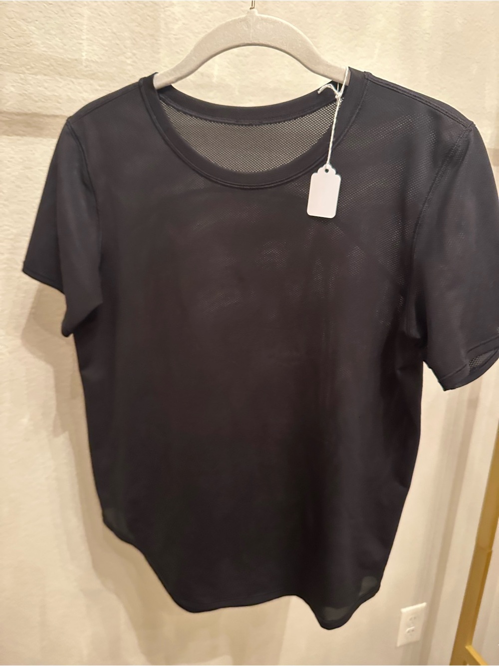 lululemon athletica Black Short-Sleeve Mesh Crew Tee